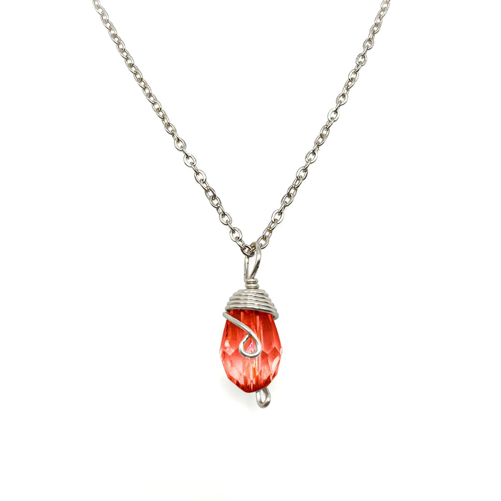 Silver Birthstone Necklace