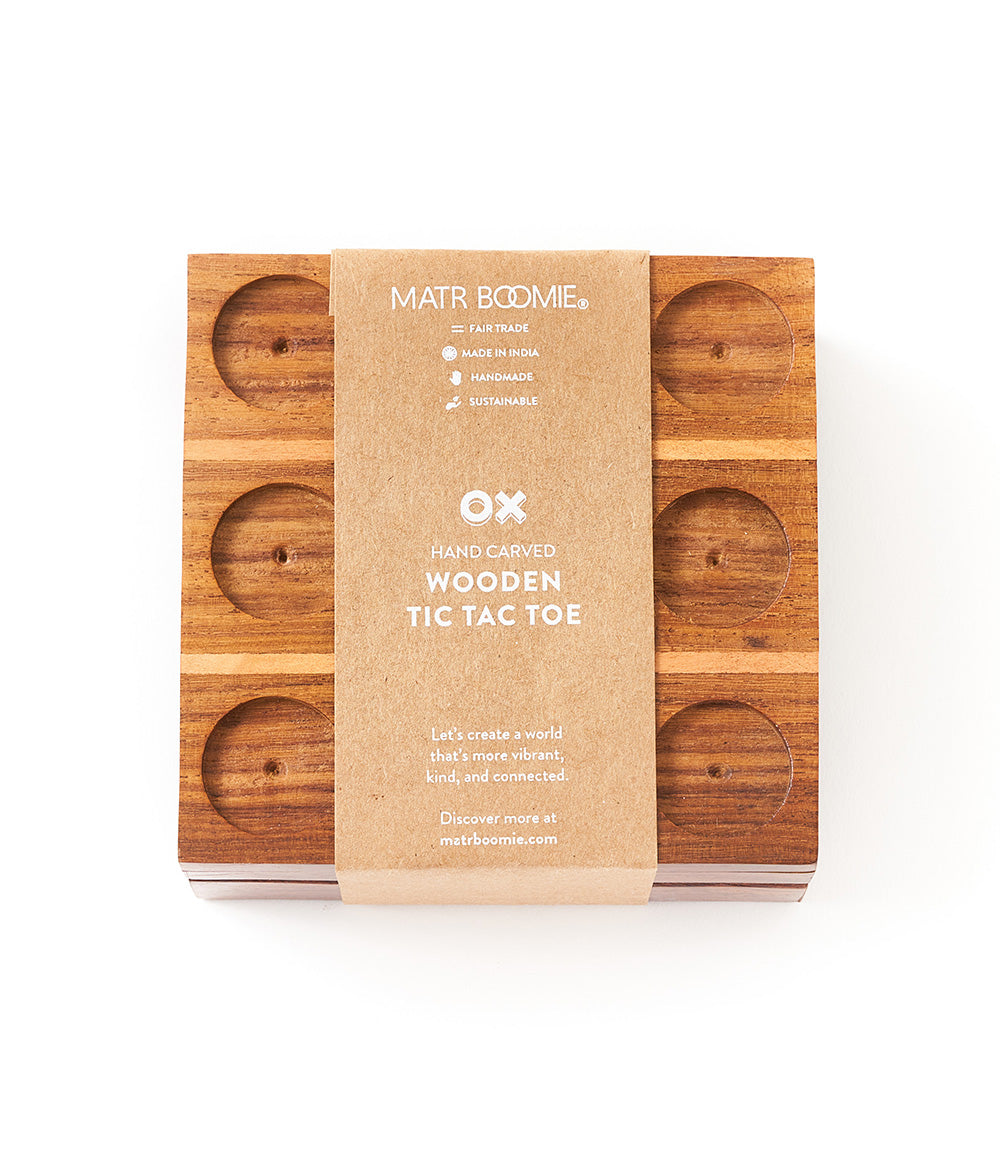 Tic-Tac-Toe Travel Game Set - Handcrafted Wood