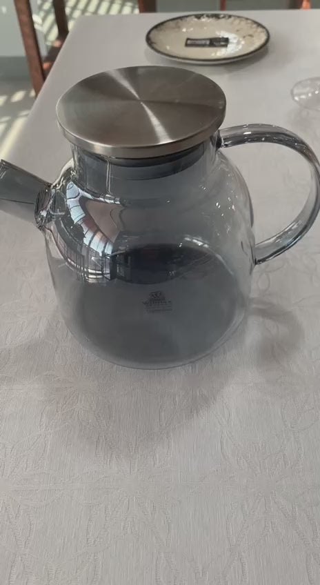 Smoky Grey Thermo Glass Teapot | High Temperature & Shock Resistant (32 fl.oz./950ml)