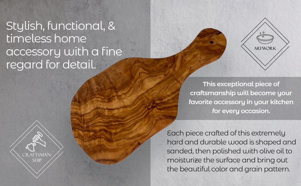 Mediterranean Olive Wood Bread & Butter Set (2-Pcs)