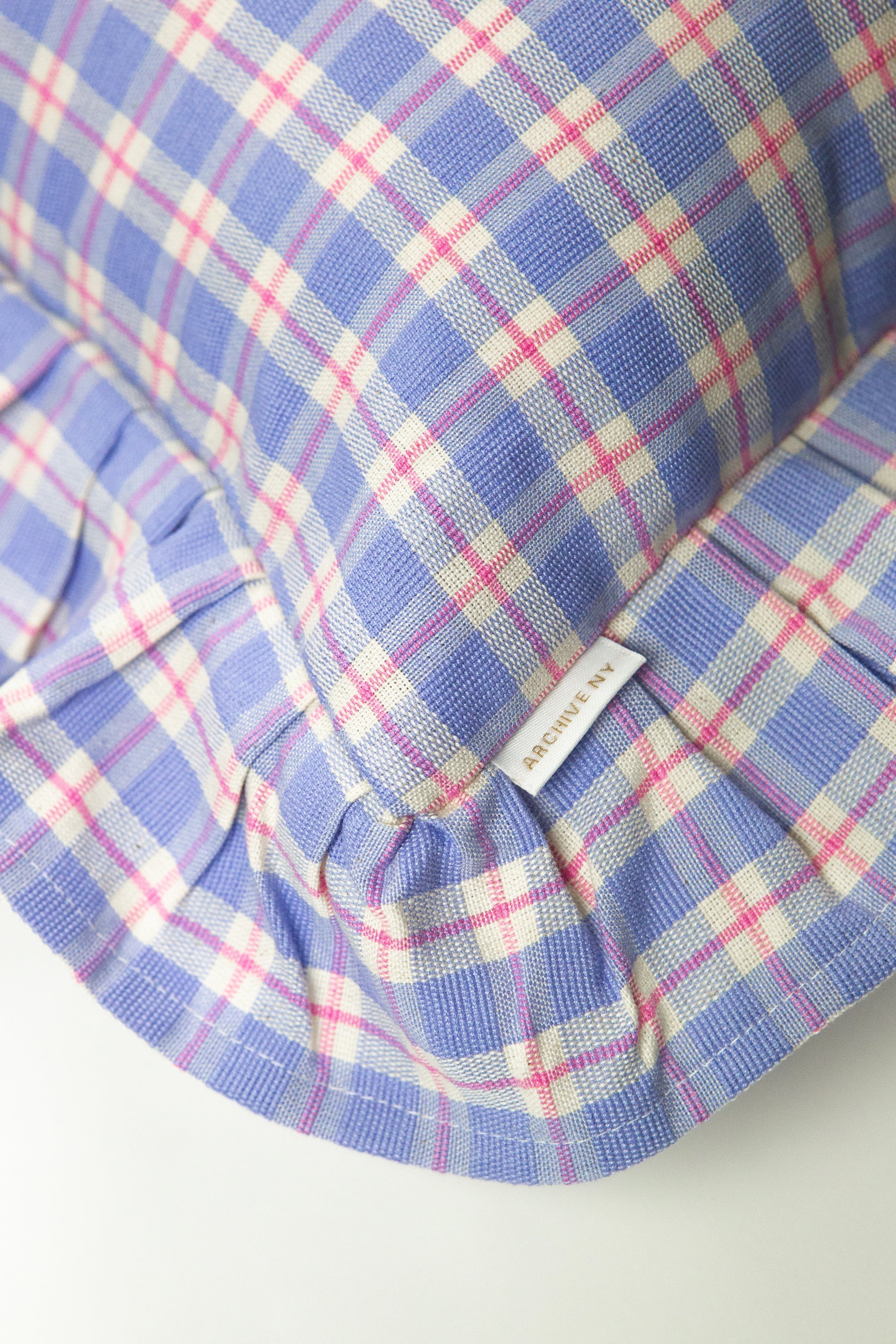 Archive NY Sofia Plaid Ruffle Pillow in Periwinkle