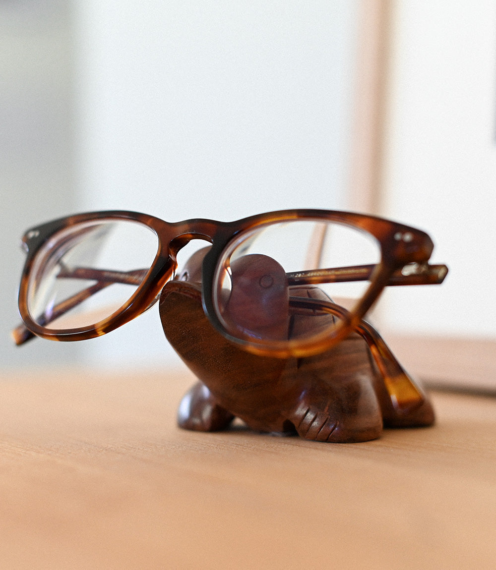 Indian Rosewood Turtle Eyeglasses Holder/Stand