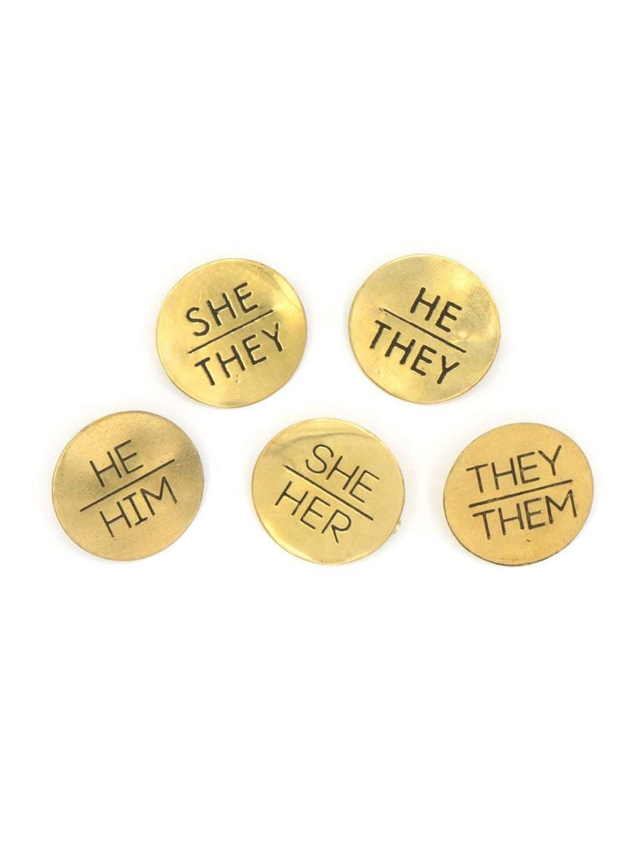 Brass Pronoun Pins