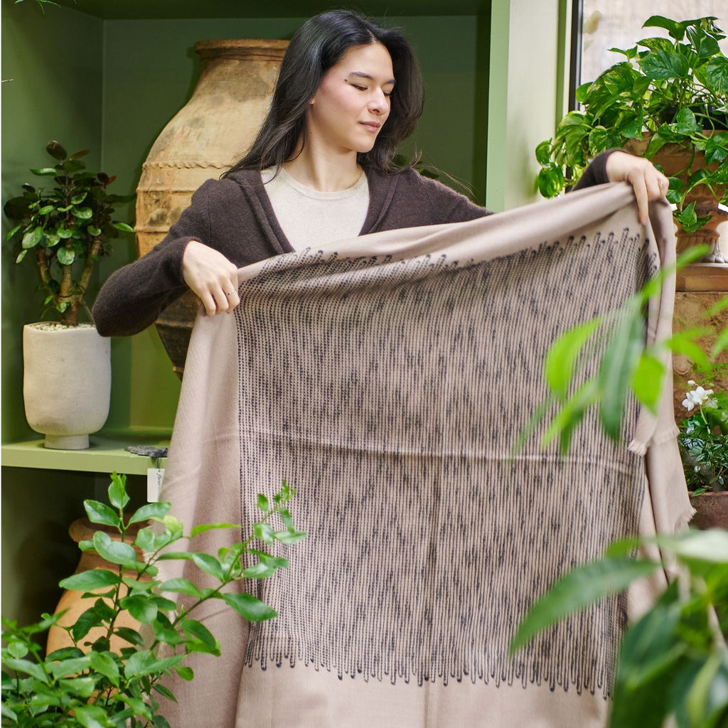 Flo Brown Merino Textured Handloom Throw