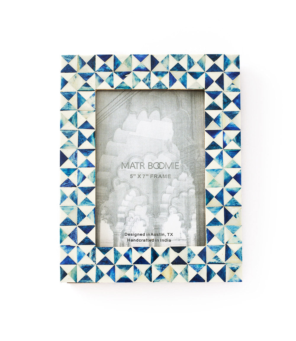 Varuna Cobalt Carved Bone Picture Frame (5x7)