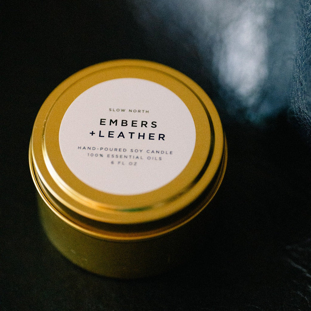 Embers & Leather Soy Wax Candle (Vetiver, Cedar & Patchouli)