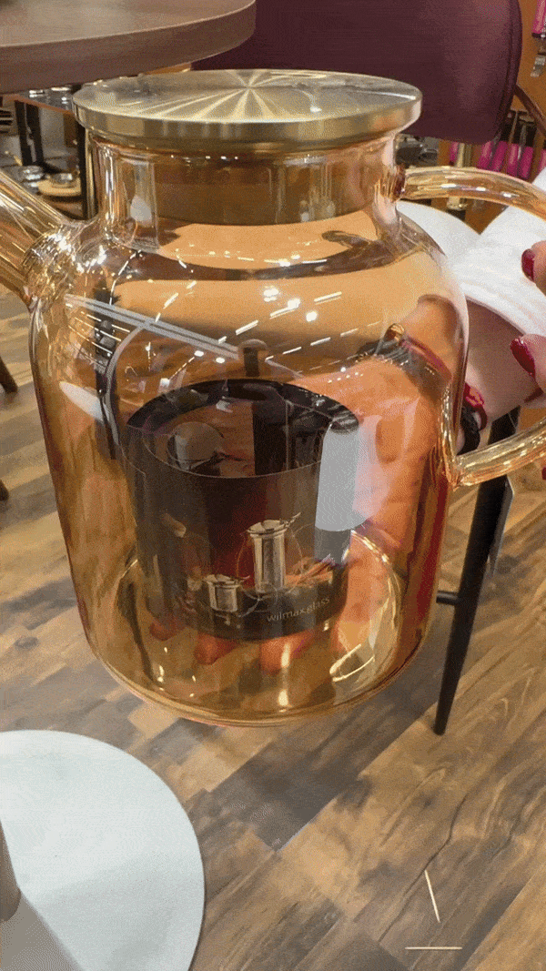 Amber Thermo Glass Teapot | High Temperature & Shock Resistant (54 fl.oz.)