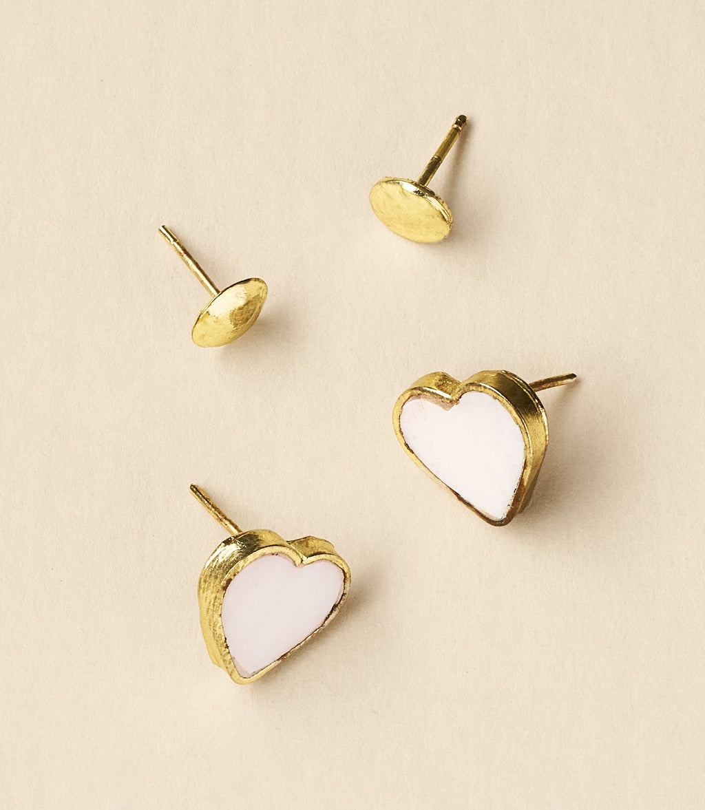 Rajani Heart Mother of Pearl Earring Set (Set of 2)