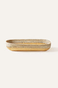 Copabu Wood & Raffia Rectangle Tray