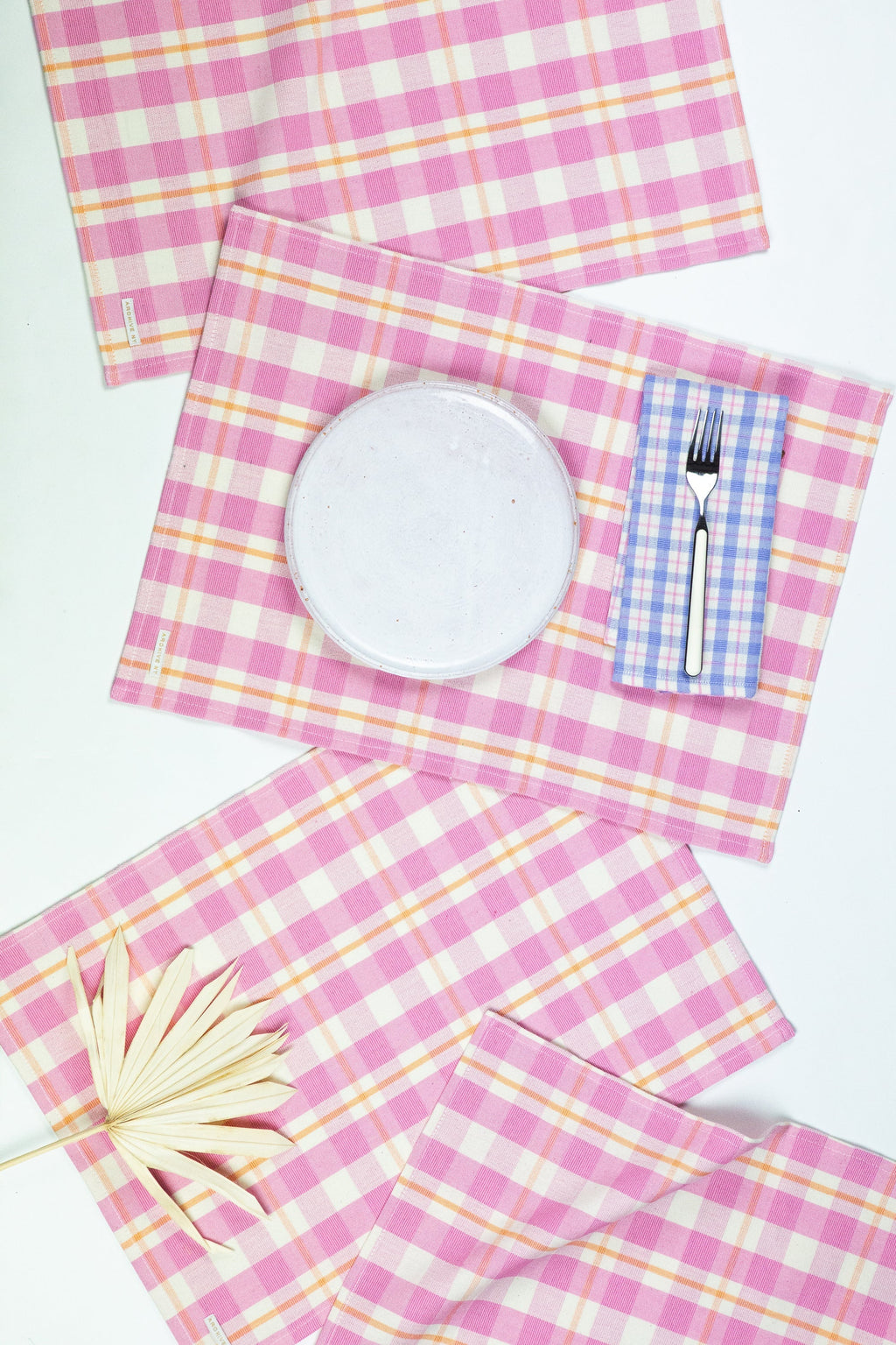 Archive NY Abigail Plaid Placemat - Bubblegum