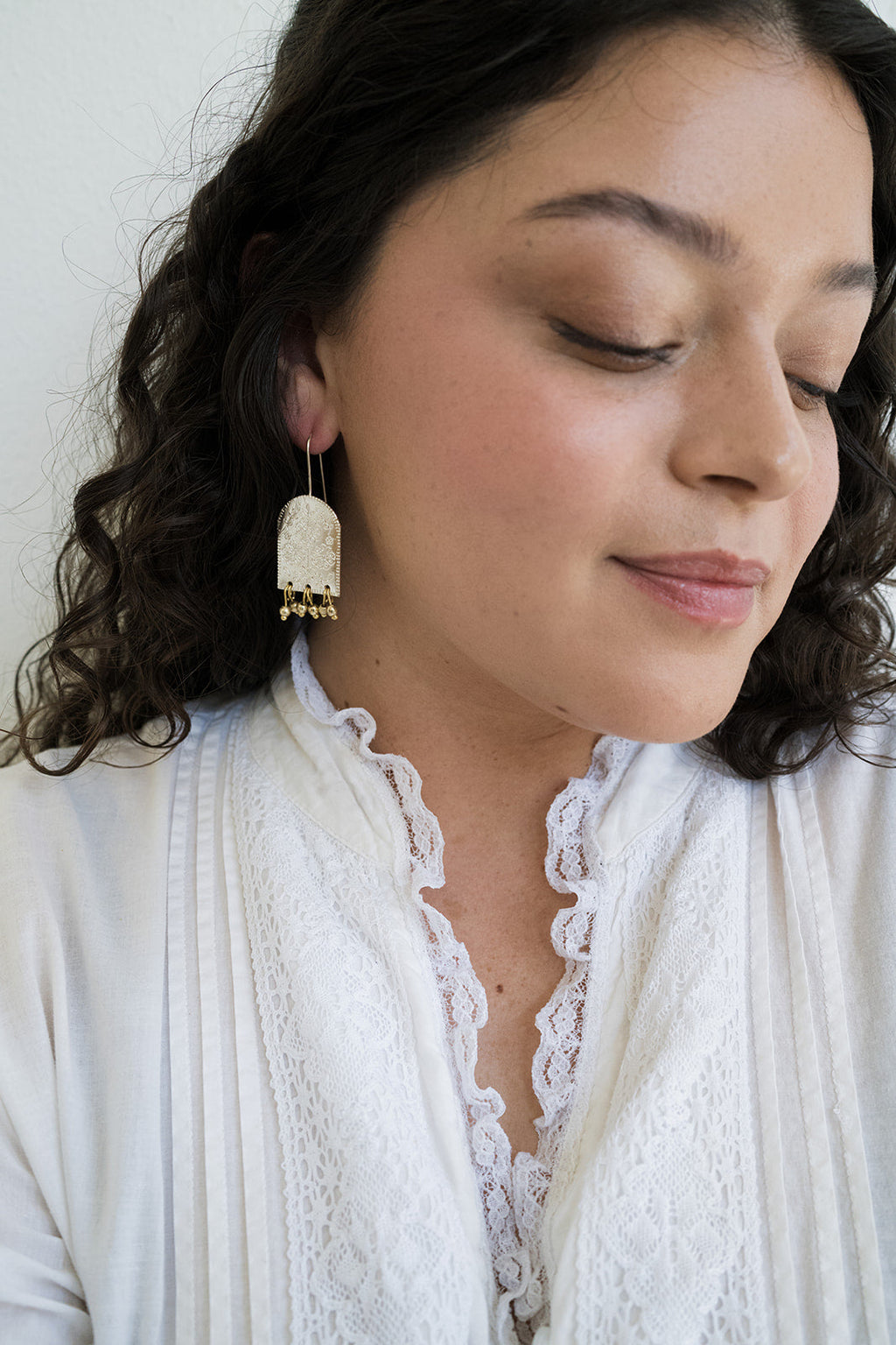 Haveli Etched Statement Earring