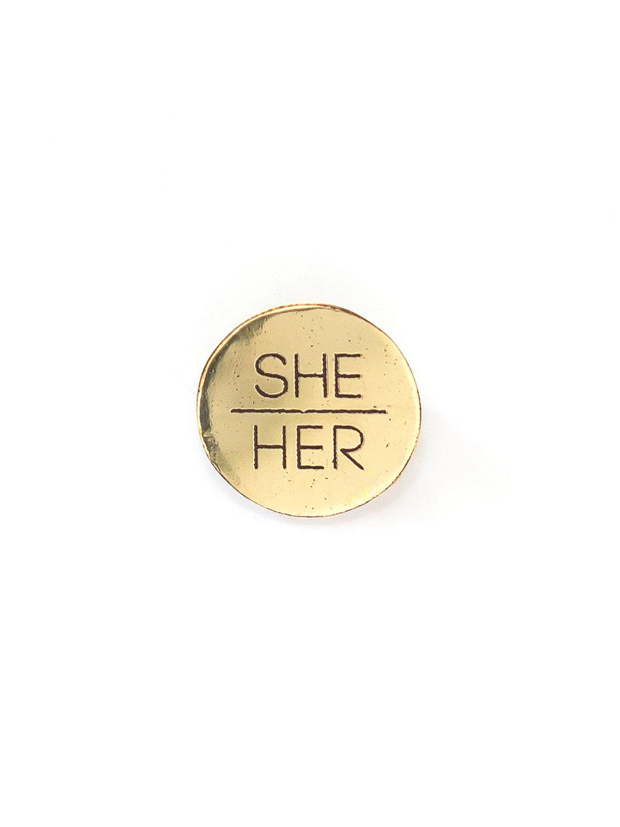 Brass Pronoun Pins