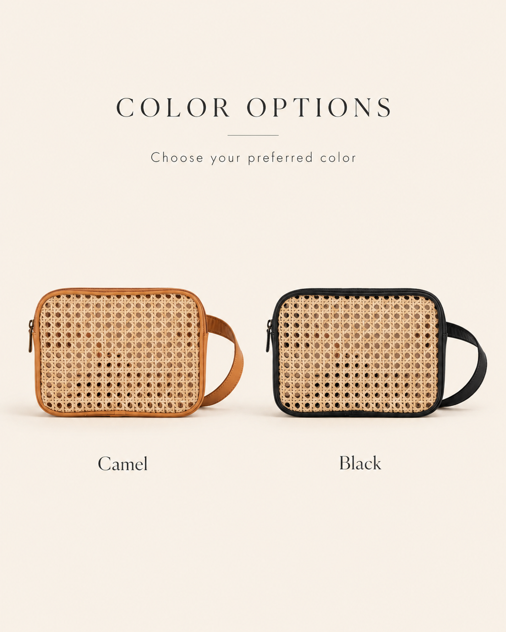 Vera Leather and Cane Belt Bag