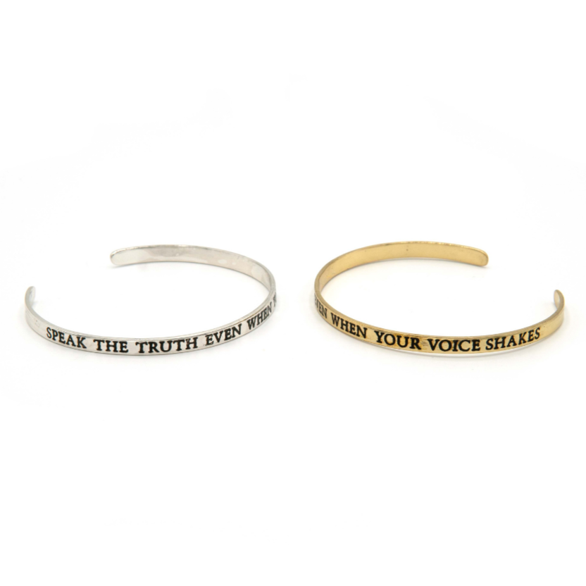 Speak The Truth Quote Cuff Bracelet
