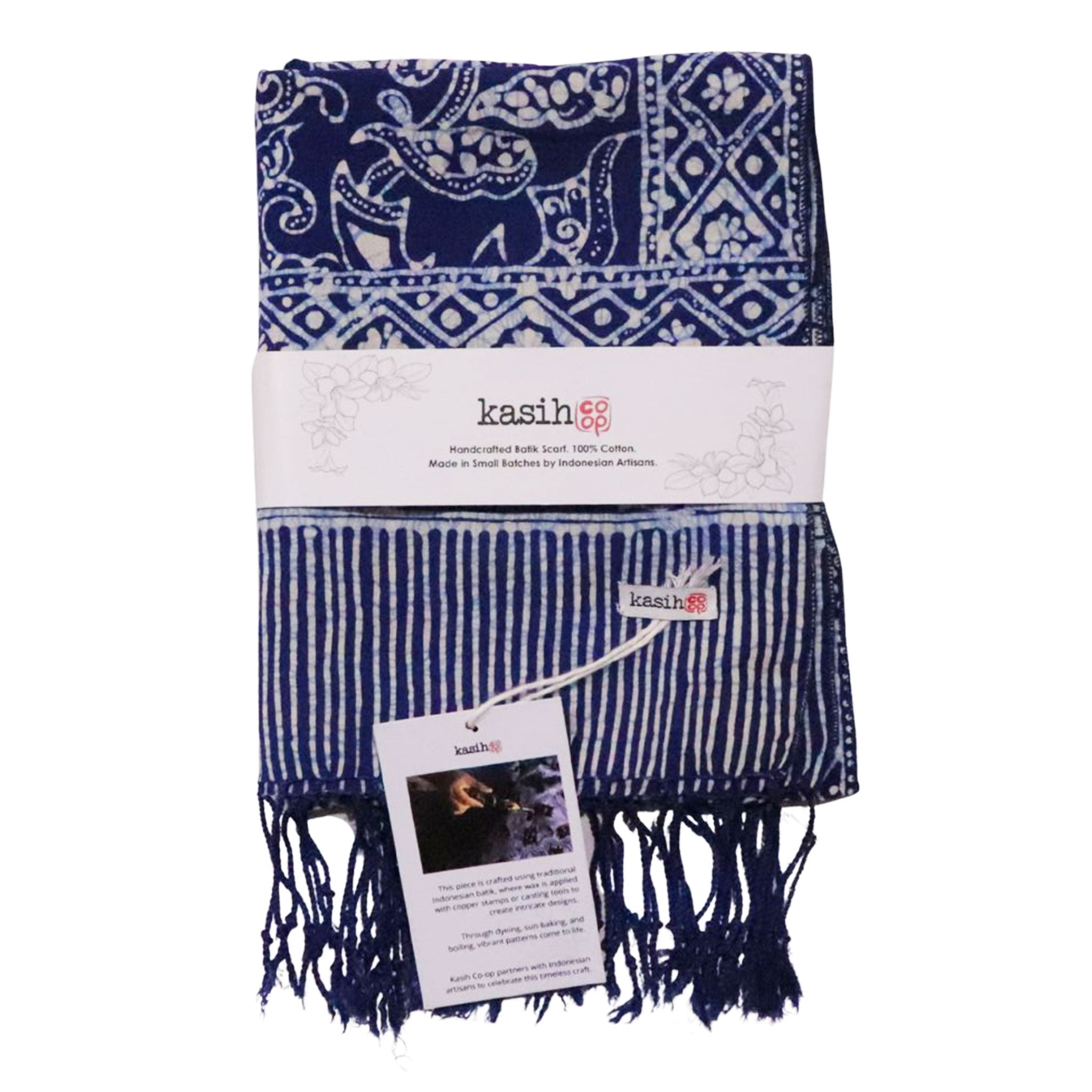 Handmade Batik Scarf - Blue