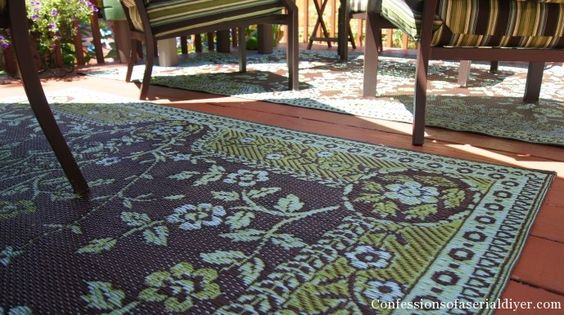Garland Teal & Brown Outdoor Rug