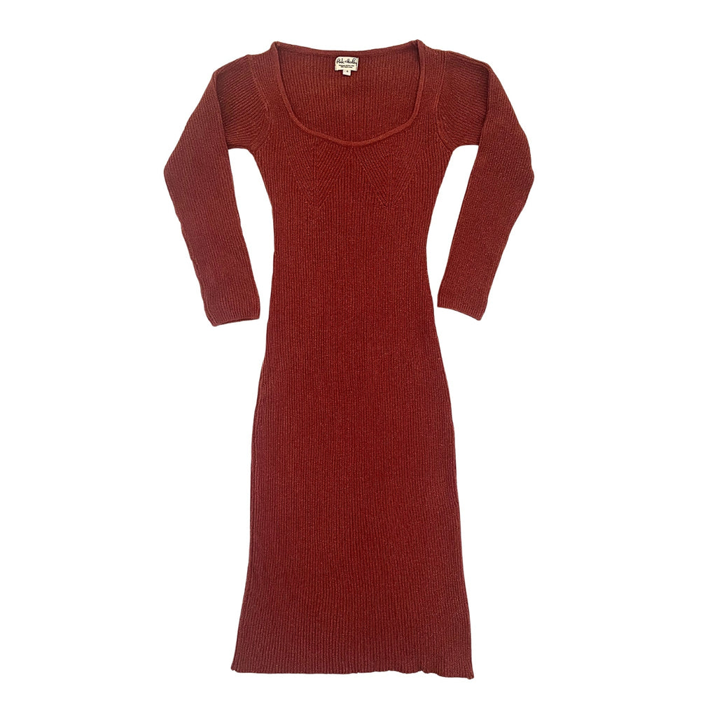 Erin Long Sleeves Knit Dress in Sienna