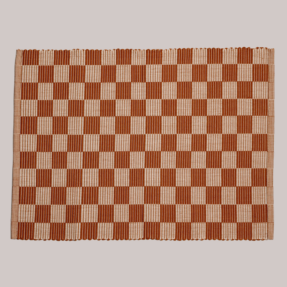Handloomed Checkered Placemats - Brown