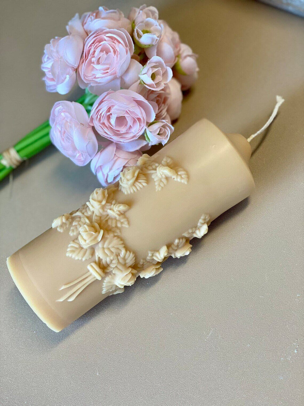 Floral Pillar Candle