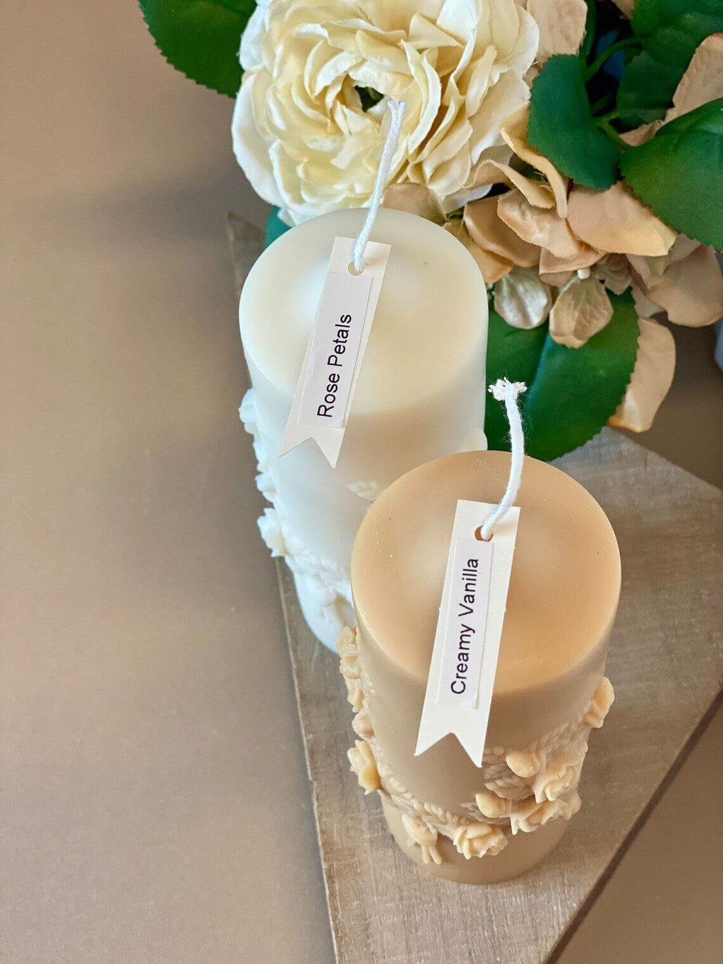 Floral Pillar Candle