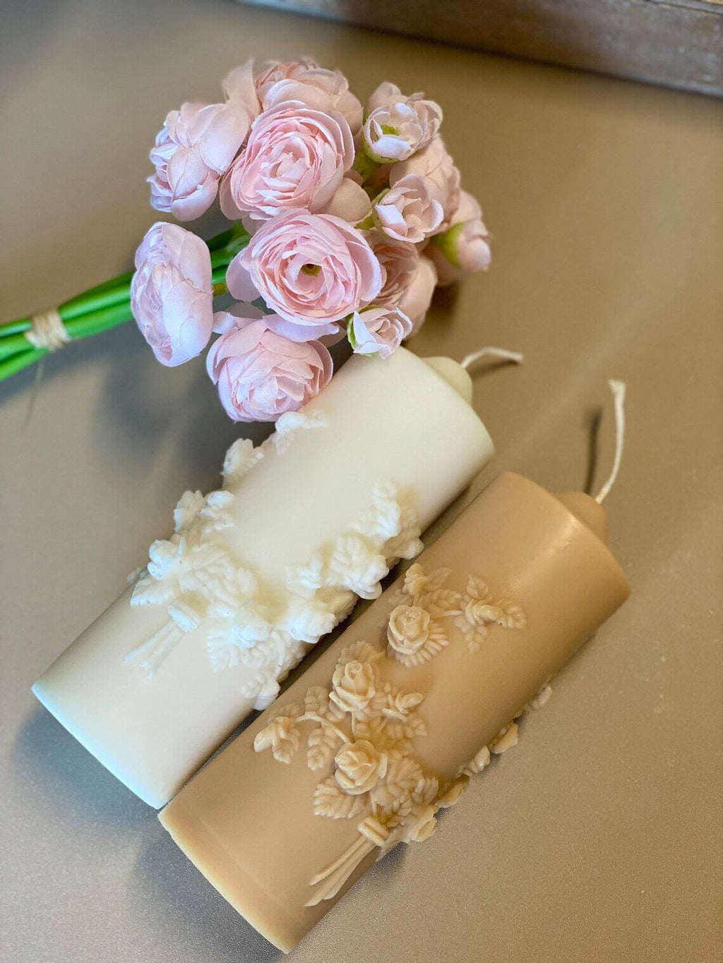 Floral Pillar Candle