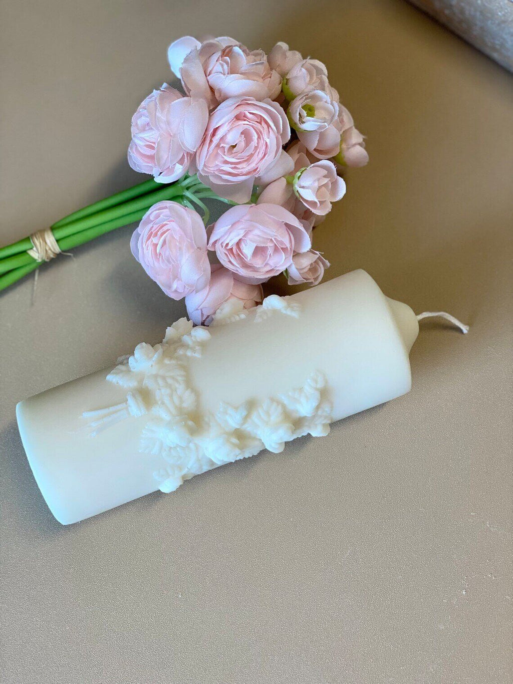 Floral Pillar Candle
