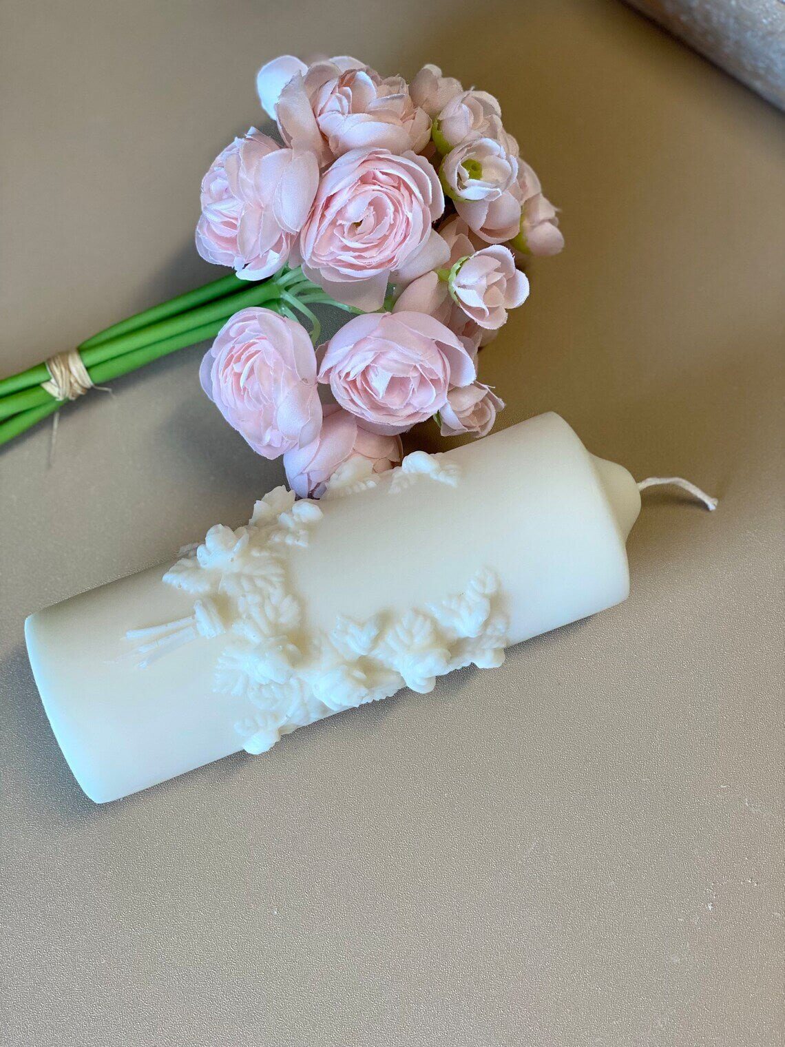 Floral Pillar Candle
