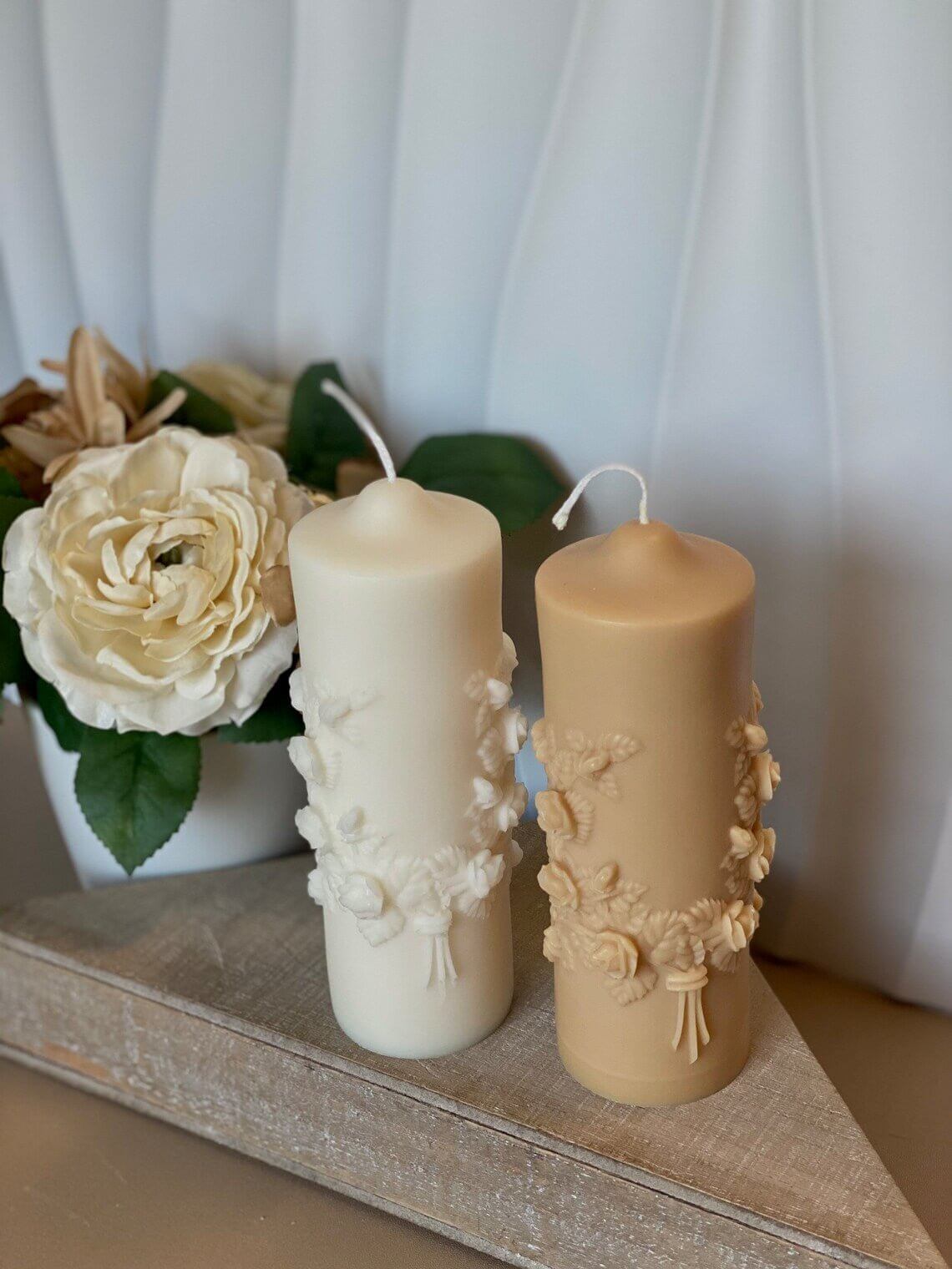Floral Pillar Candle