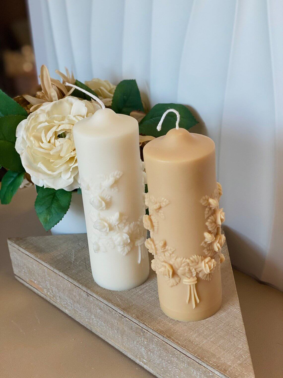 Floral Pillar Candle