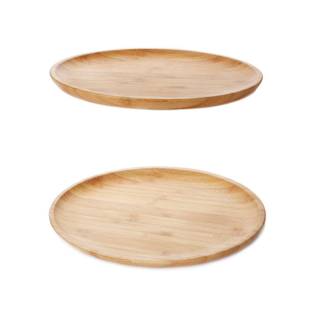 SET OF 3 OVAL BAMBOO PLATTERS