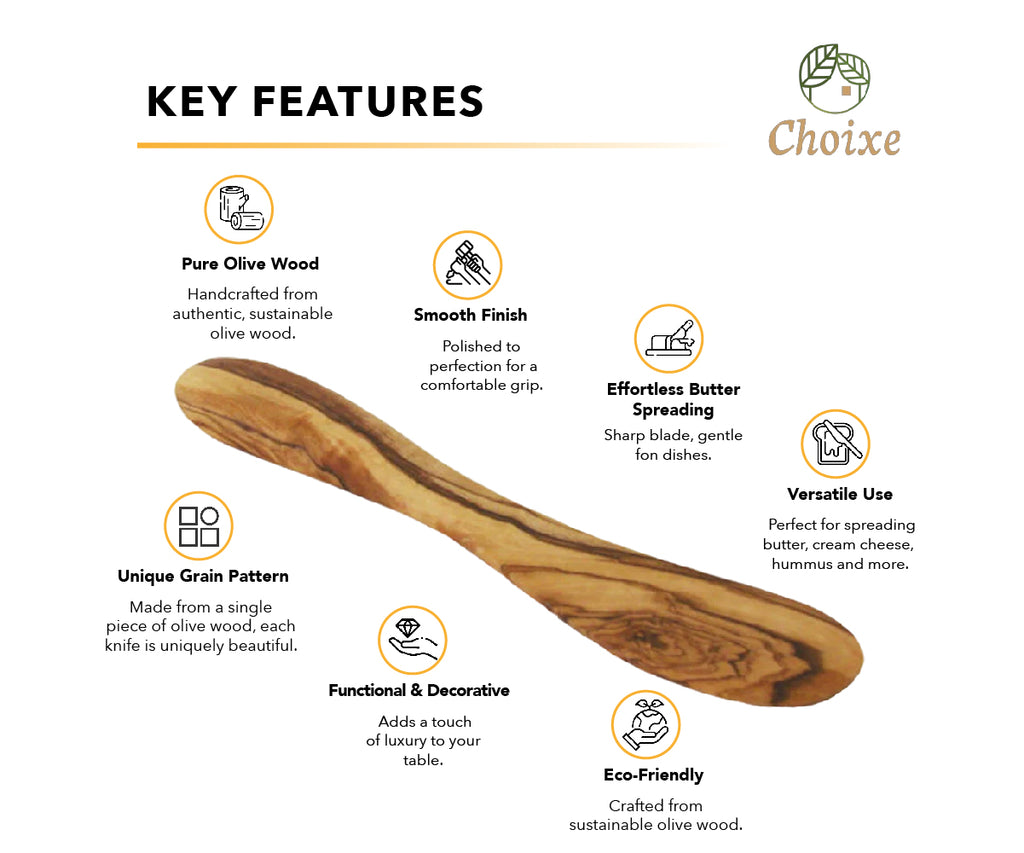 Mediterranean Olive Wood Bread & Butter Set (2-Pcs)
