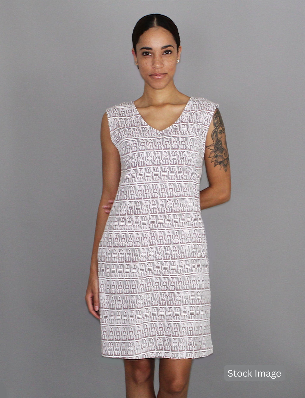Geo Mauve Organic Dress