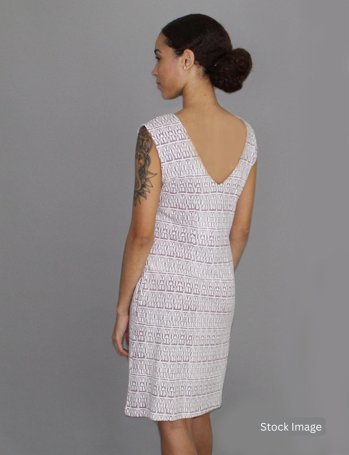 Geo Mauve Organic Dress