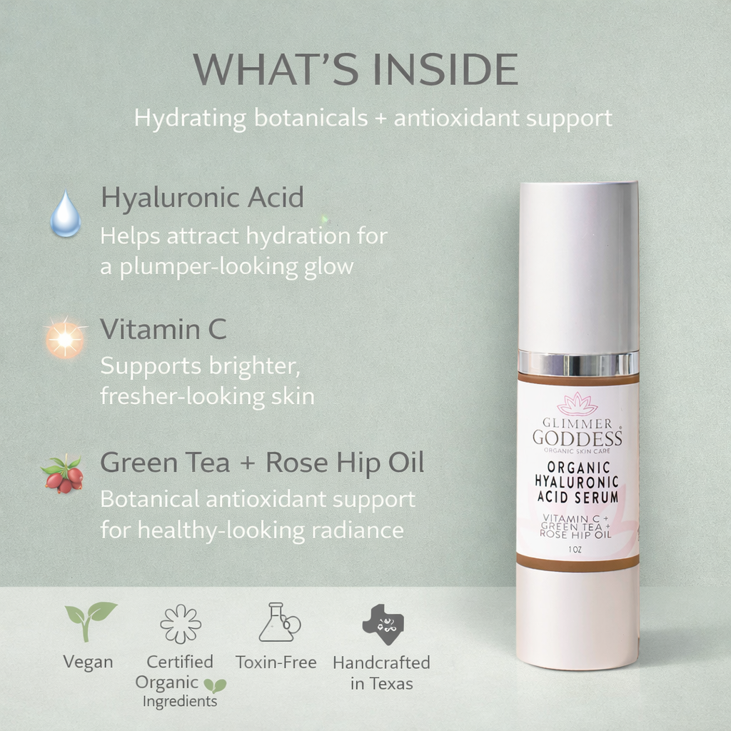 Organic Hyaluronic Acid Face Serum – Plumping Hydration 1 oz.