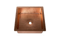 15" Square Hammered Copper Bar Sink