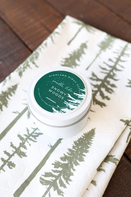 'Snowy Woods' Tin Candle