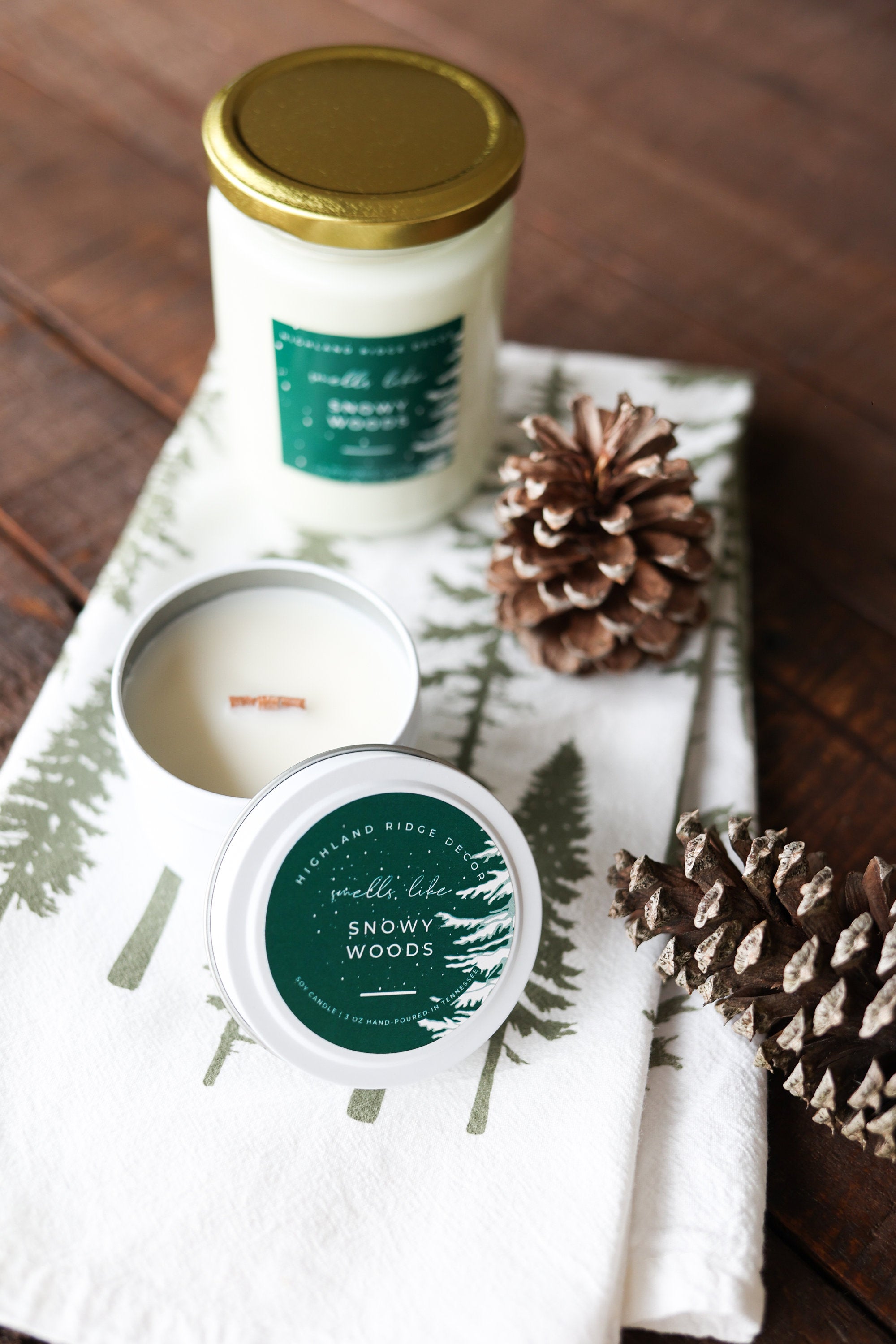 'Snowy Woods' Tin Candle