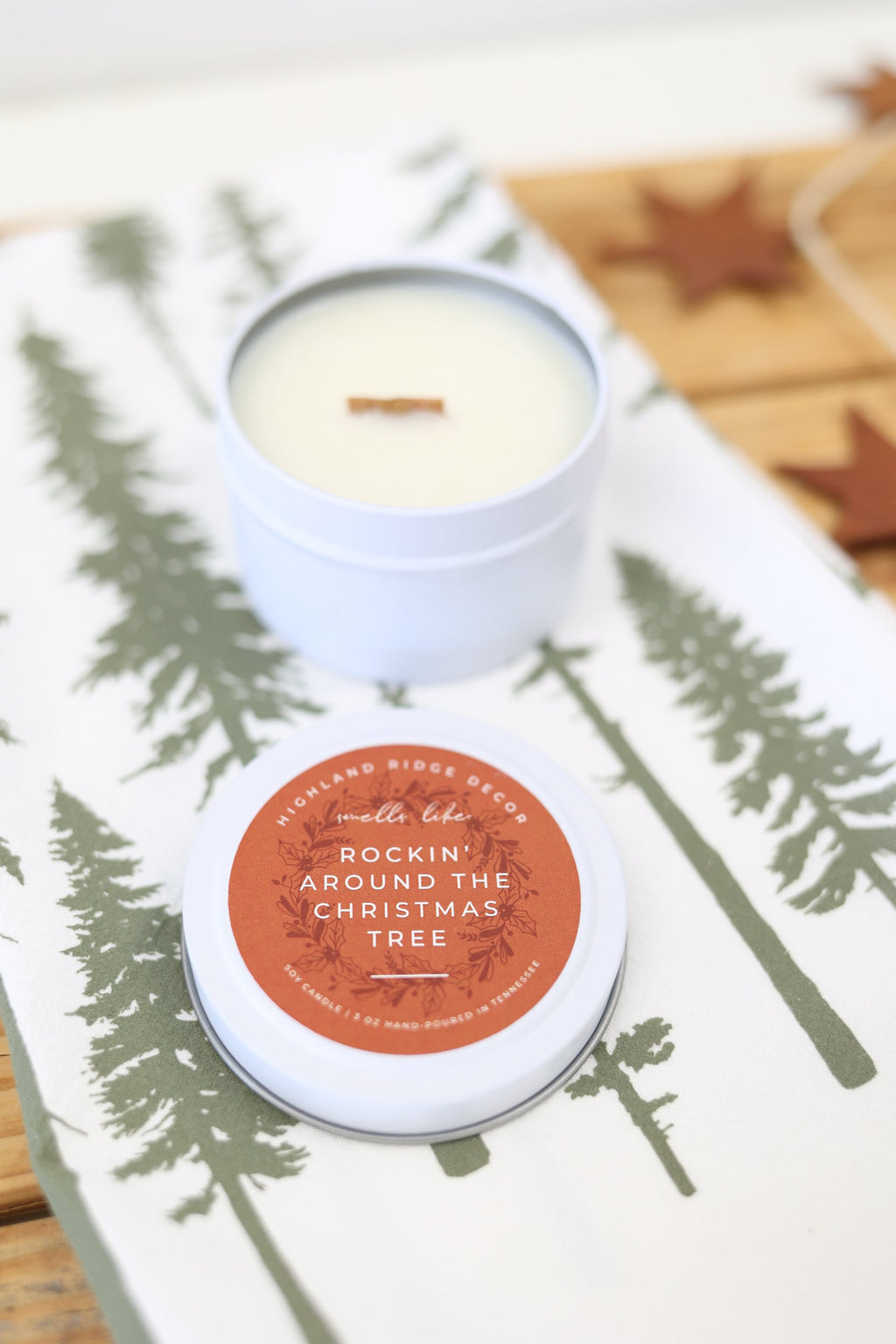 'Rockin' Around The Christmas Tree' Tin Candle