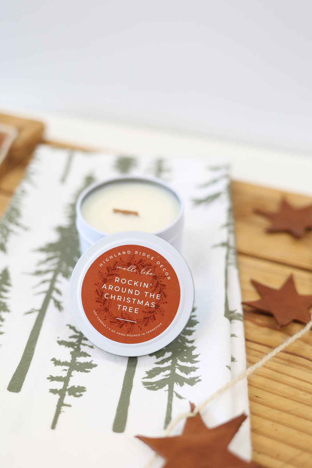 'Rockin' Around The Christmas Tree' Tin Candle