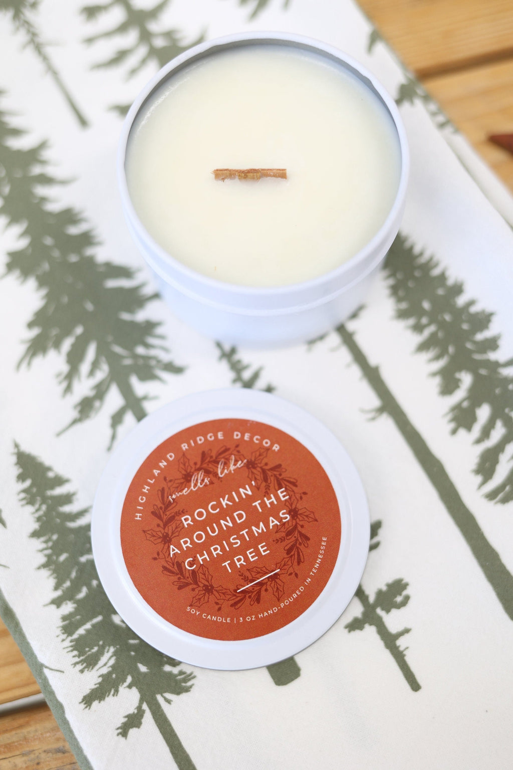 'Rockin' Around The Christmas Tree' Tin Candle