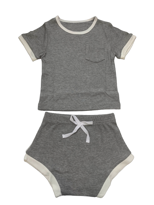 Ribbed Bamboo Shorts Set (2 Piece)