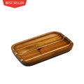 Zavis Green Acacia Wood Serving rectangle Stackable Tray / Dish