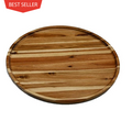 Zavis Green Acacia Wood Round Stackable Plate / Platter
