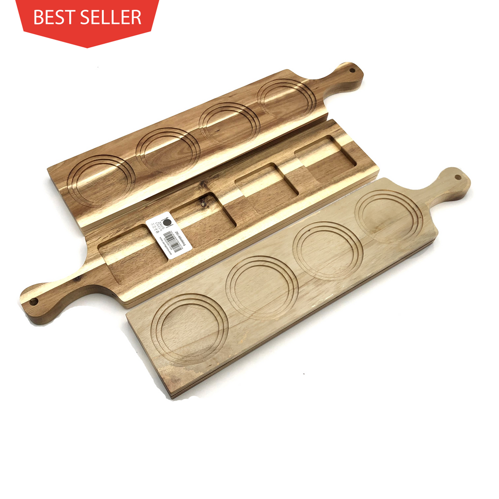 Zavis Green Acacia Wood 4 Hole Double-Sided Flight Board