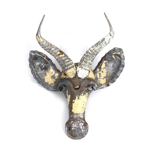 Springbok Animal Mask Metal Wall Art