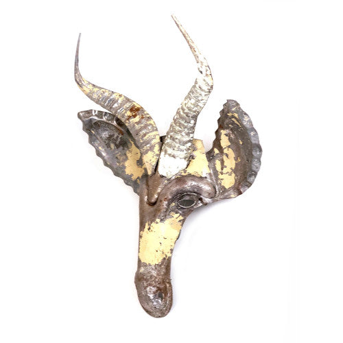 Springbok Animal Mask Metal Wall Art