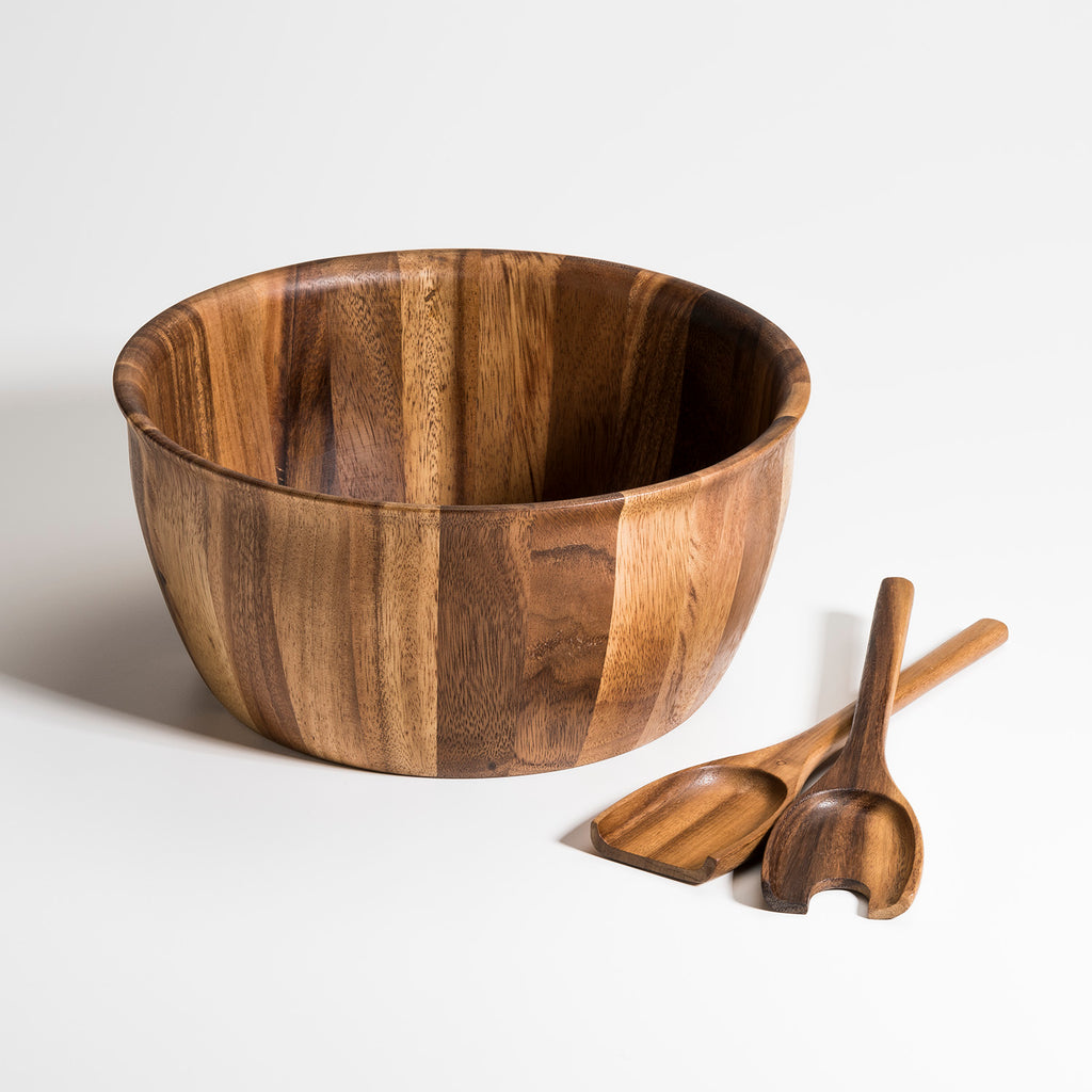 Extra Large Salad Bowl with Serving Utensils