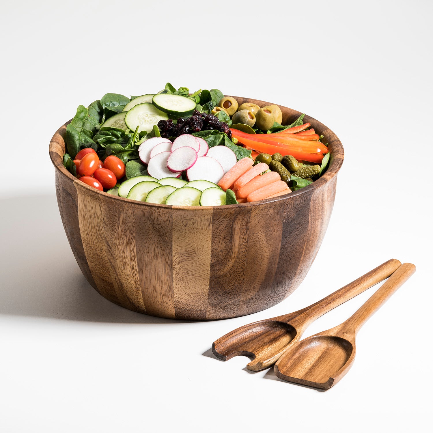 Extra Large Salad Bowl with Serving Utensils