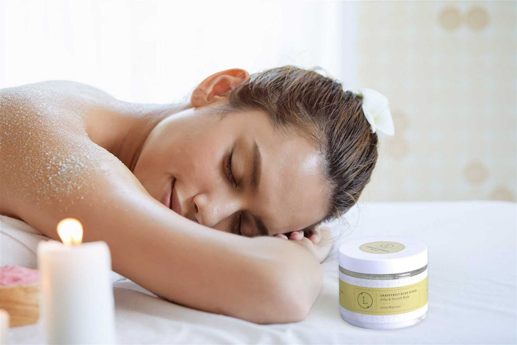 Grapefruit Body Salt Scrub with CBD, Moisturizing and Fresh