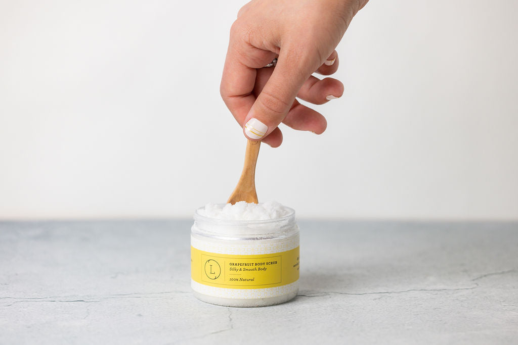 Grapefruit Body Salt Scrub with CBD, Moisturizing and Fresh